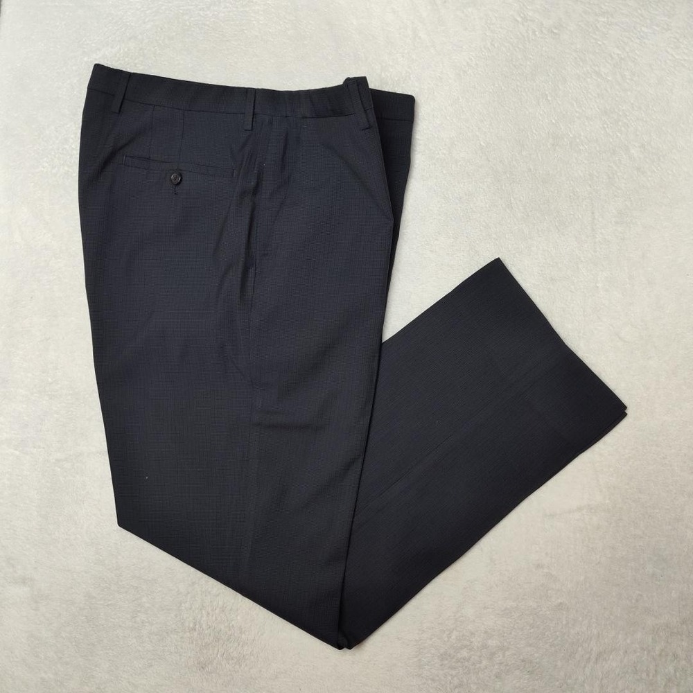 Hugo Boss Pants Mens 33x30 Gray Slim Wool Silk Check Jam Sharp Dress Suit Slacks